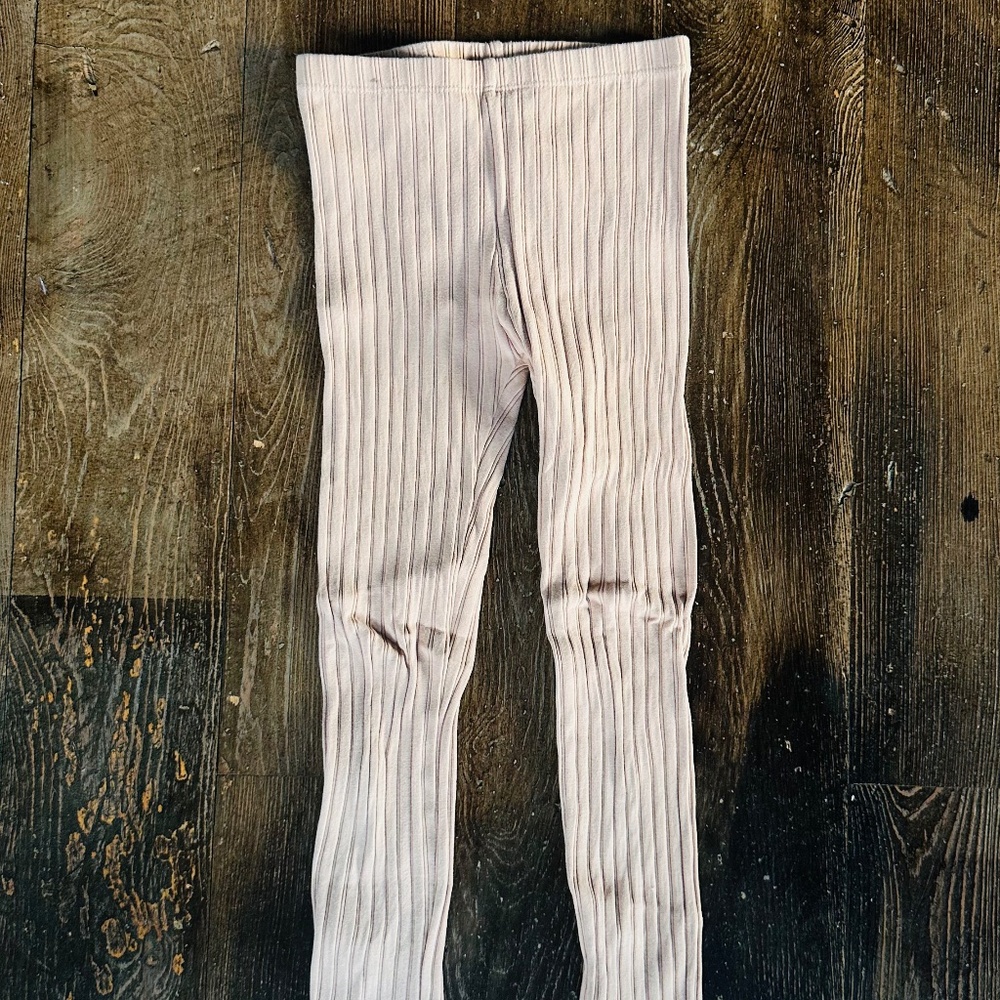 Rylee + Cru Ribbed Blush Pink Leggings – Size 8–9Y
